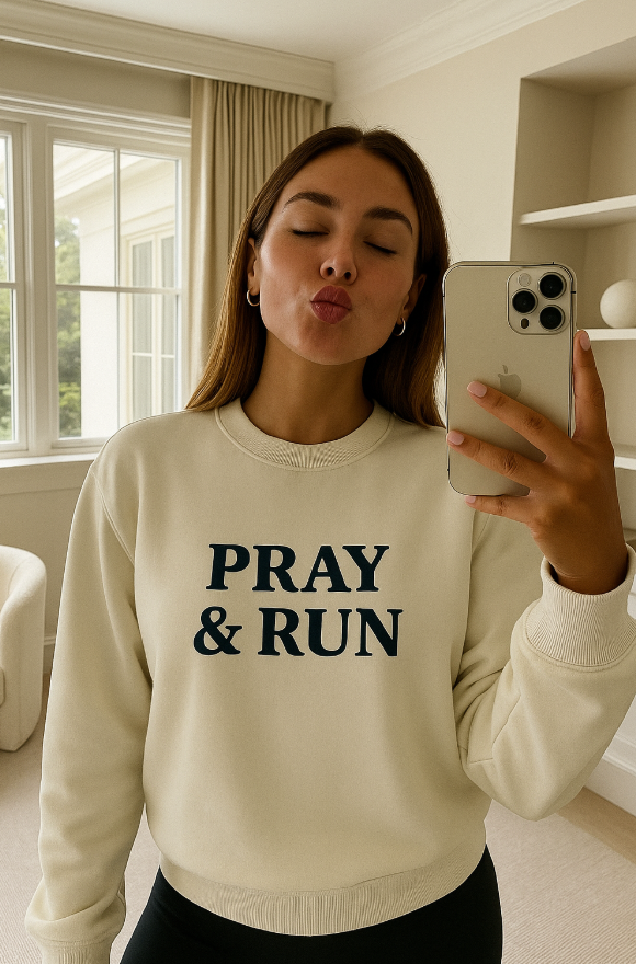 "Pray & Run" Premium Sweatshirt - Chosen Company